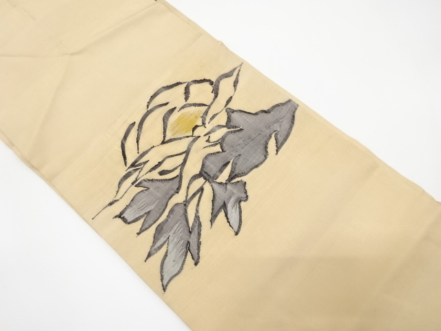 JAPANESE NAGOYA OBI / WOVEN FLORAL PLANTS